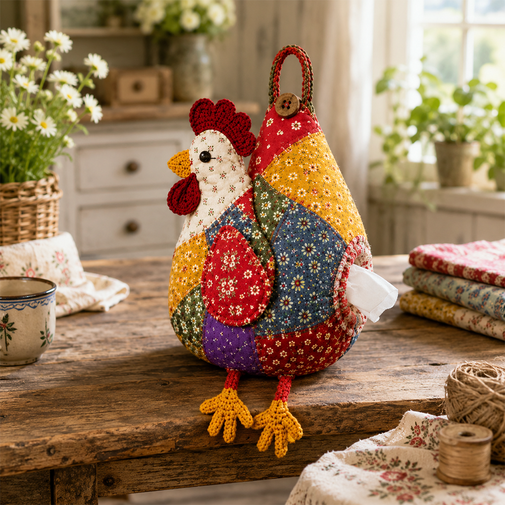 🐔DIY Patchwork Chicken & Duck Tissue Holders