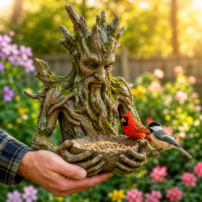🦍🌿 50% OFF HALF PRICE！Mossy Bigfoot Tree Hugger Hand Bird Feeder | Whimsical Garden Decor