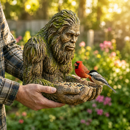 🦍🌿 50% OFF HALF PRICE！Mossy Bigfoot Tree Hugger Hand Bird Feeder | Whimsical Garden Decor
