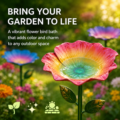 🔥LIMITED FLASH SALE🦜 Colorful Floral Bird Feeder Stake | Wildlife Garden Must-Have