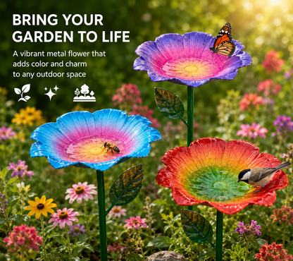 🔥LIMITED FLASH SALE🦜 Colorful Floral Bird Feeder Stake | Wildlife Garden Must-Have