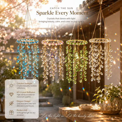 🔥HOT DEAL🌿 Natural Crystal Willow Tree Suncatcher, Magical Rainbow Light Catcher