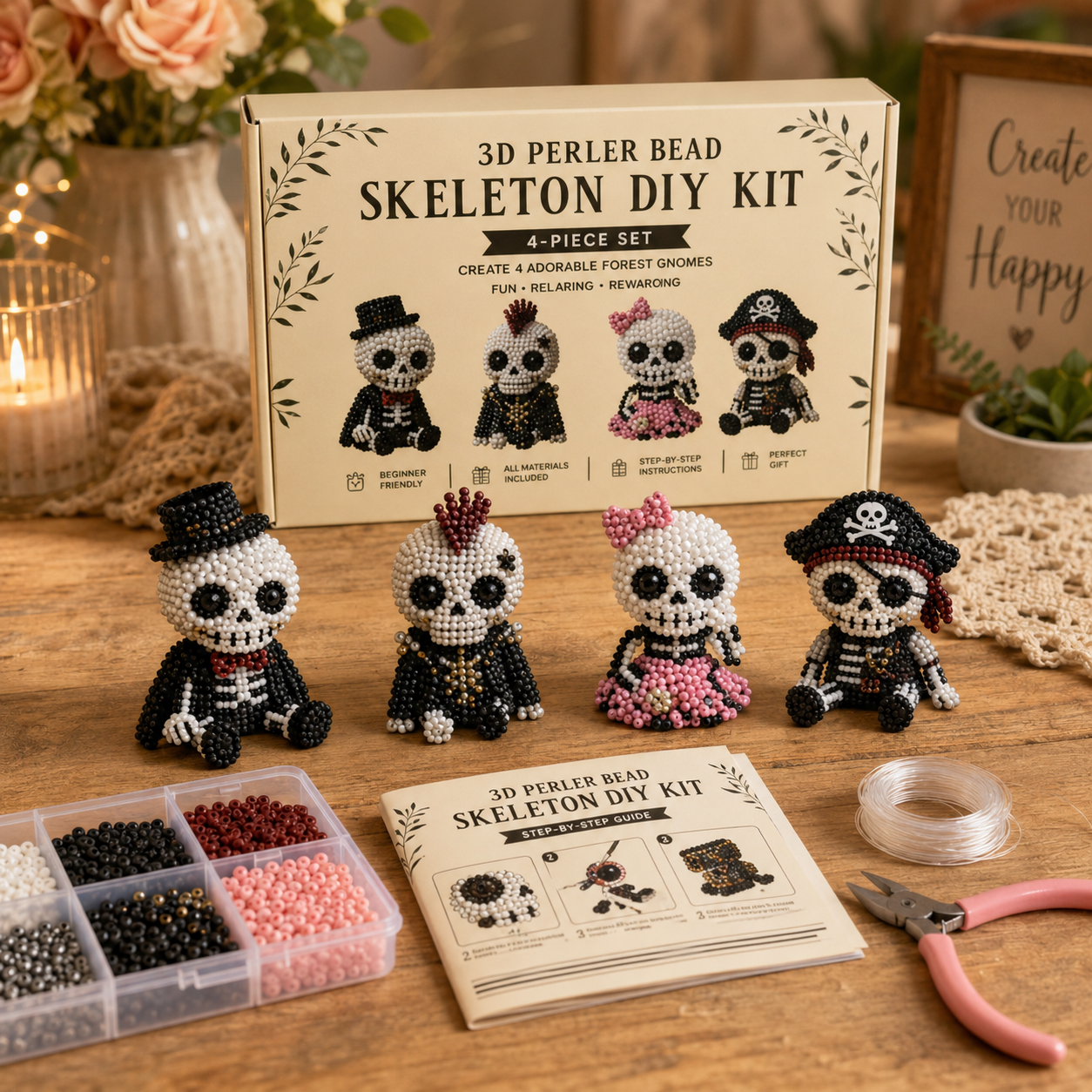 🏆Limited Time Sale 50% OFF🧵✨Petite 3D Beaded Animal Craft Kit
