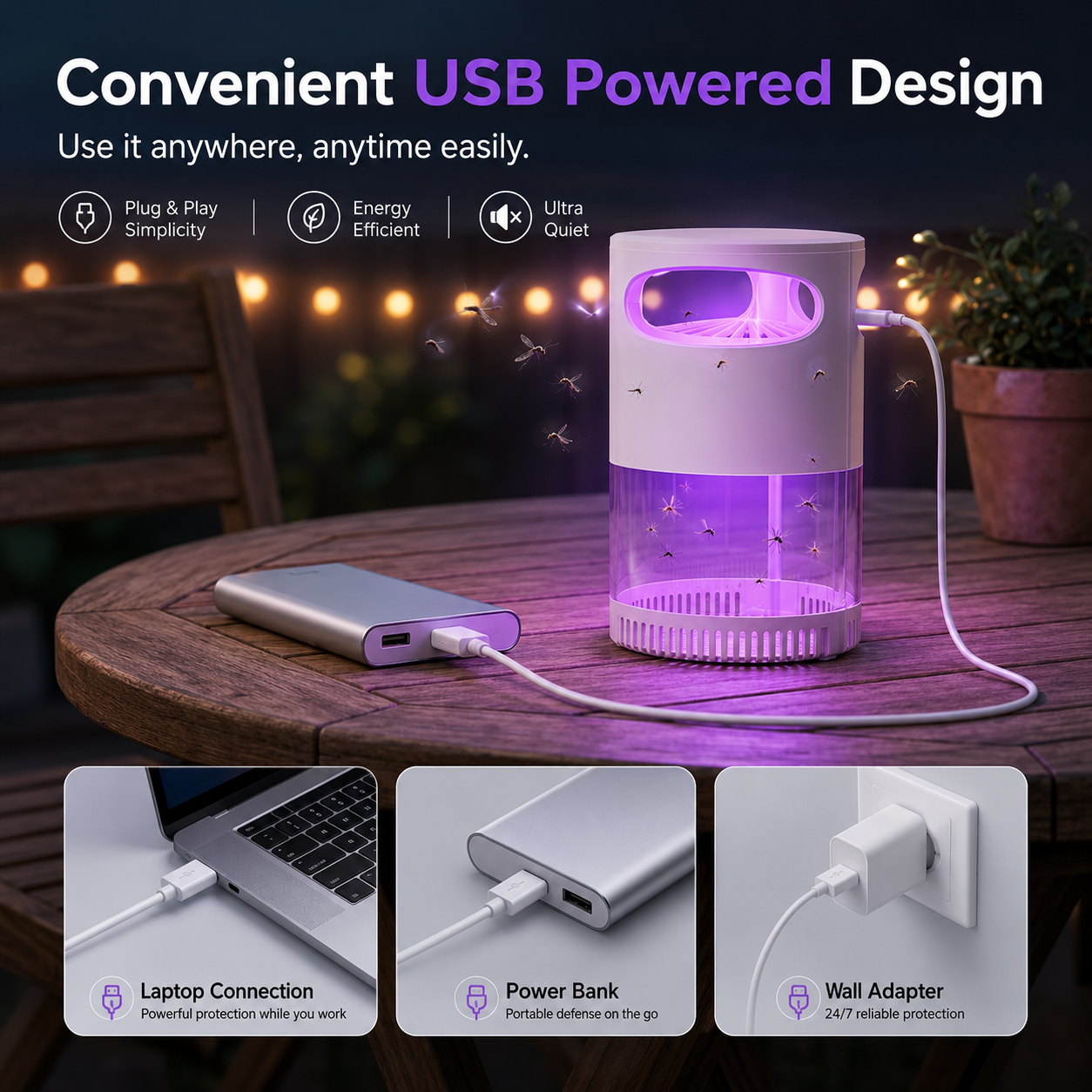 🚫No More Mosquito At Night🌙Quiet UV Mosquito Trap – Chemical-Free & Safe for Kids & Pets🦟