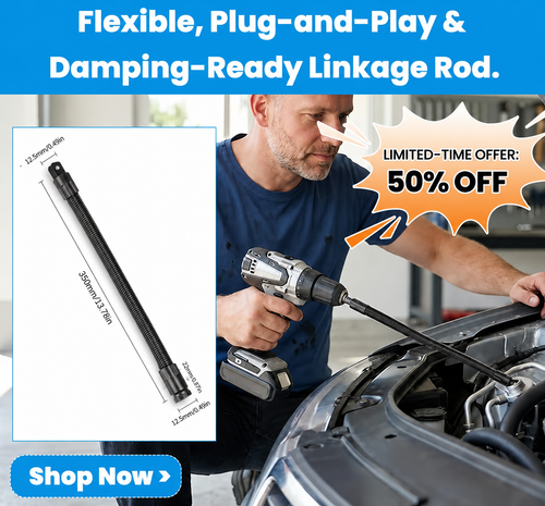 Flexible torque extension rod 360 articulation for hard to reach bolts