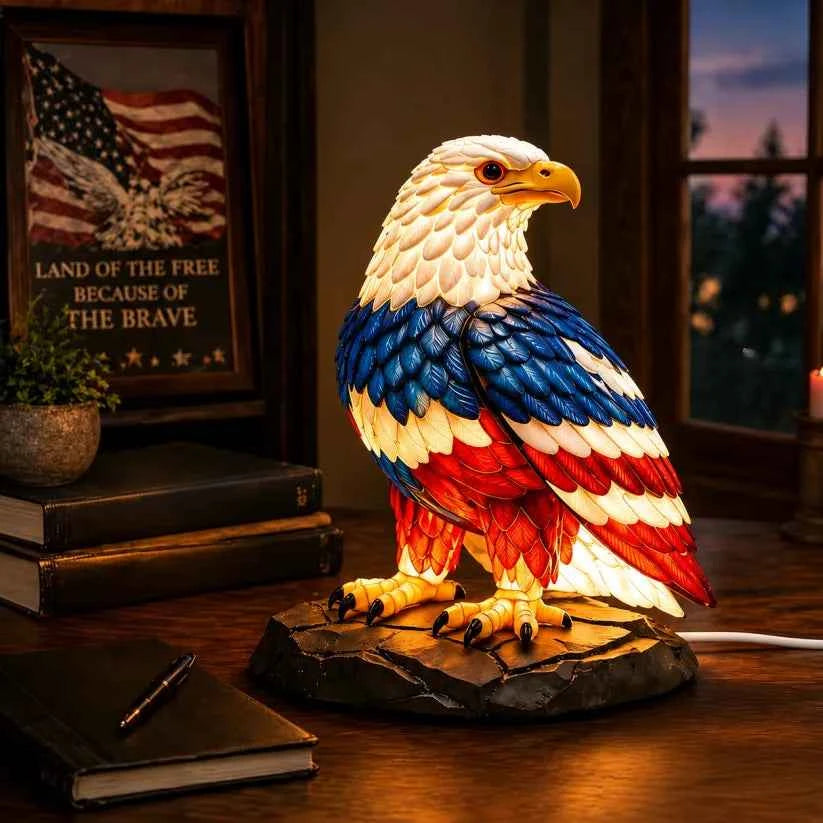 🔥 Limited Edition 🎁 - U.S. 250th Eagle Stained Glass Wall Lamp