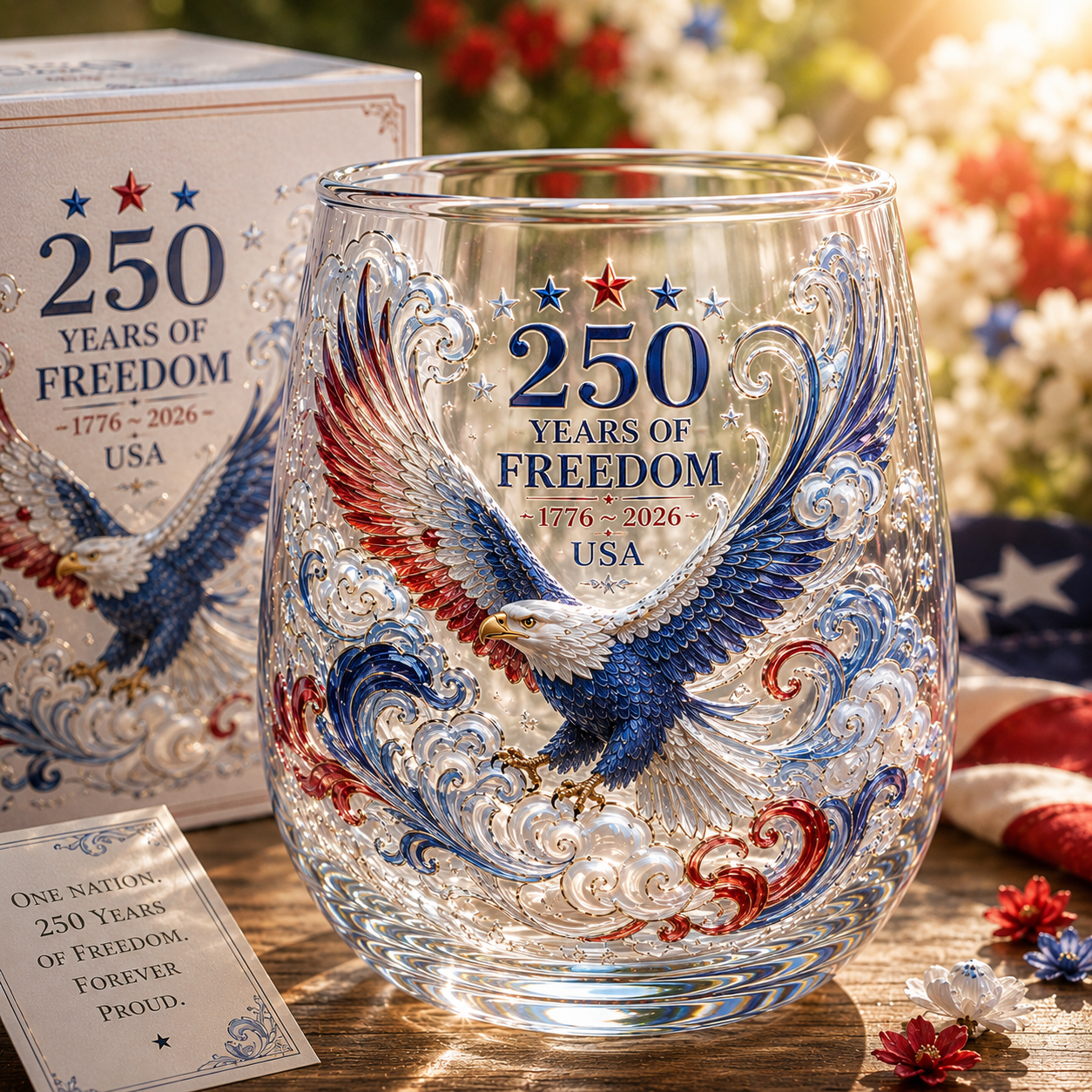 🦅USA 250th Anniversary Freedom Eagle Glass-Limited Collector Edition