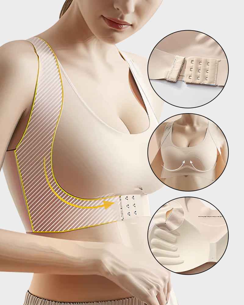 👙 Front Closure Bra | Wireless Posture Support Cross-Back
