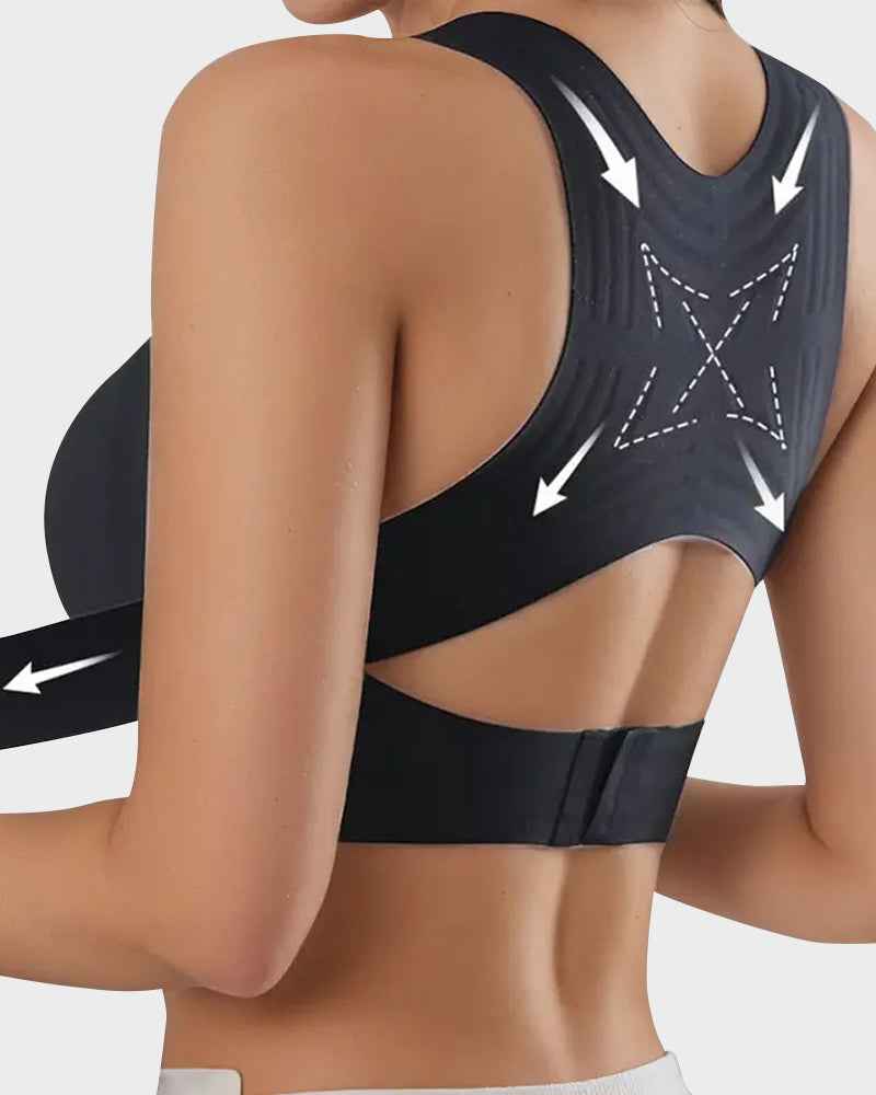 👙 Front Closure Bra | Wireless Posture Support Cross-Back