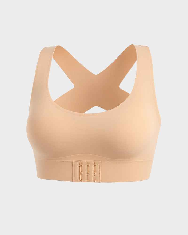 👙 Front Closure Bra | Wireless Posture Support Cross-Back