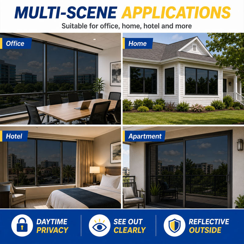 ☀️ One-Way Privacy Window Film 🪟 Block Heat, UV Rays & Prying Eyes & Comfort All Day