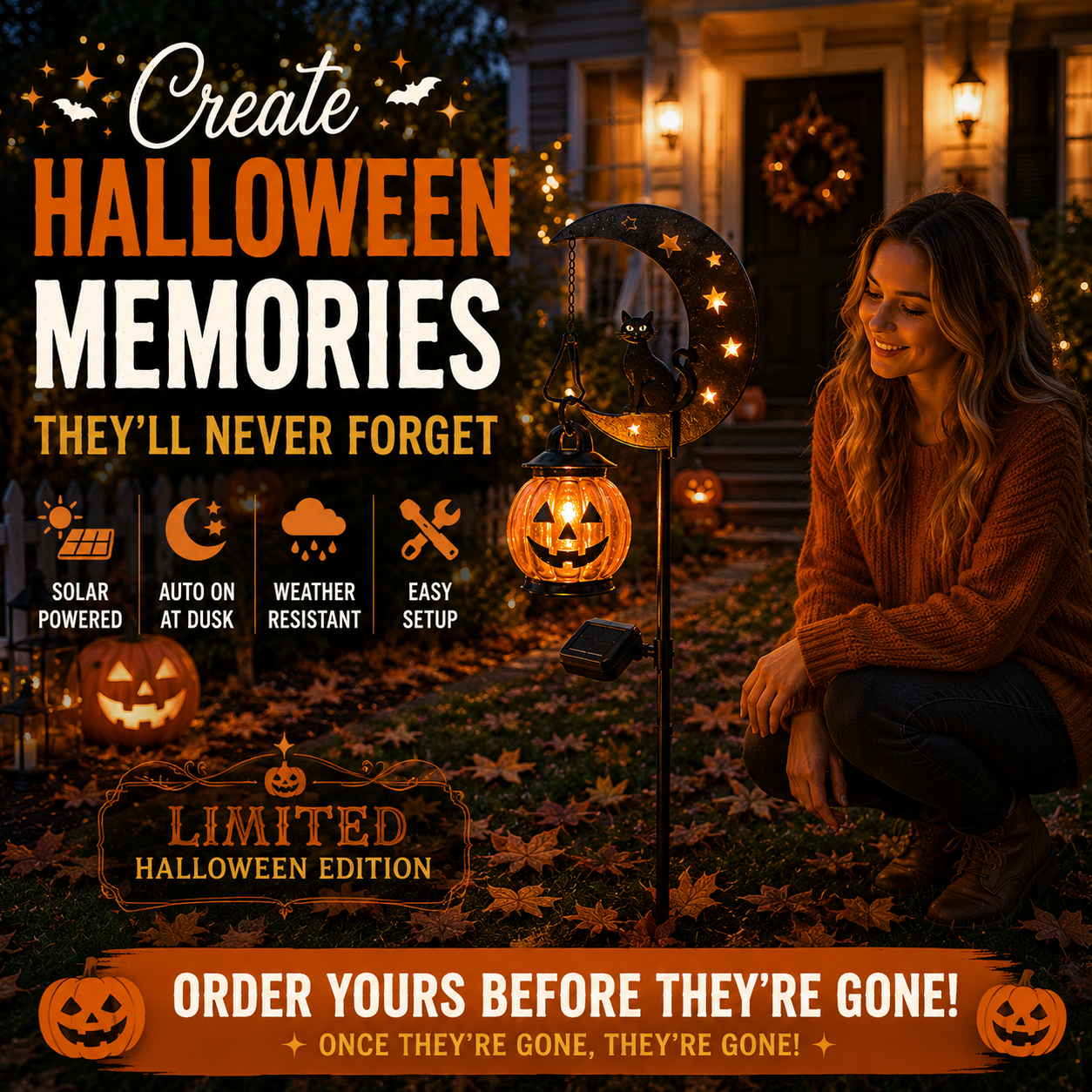 🎃 Early Halloween Deal | Pumpkin Moon Garden Stake Light Now 49% OFF