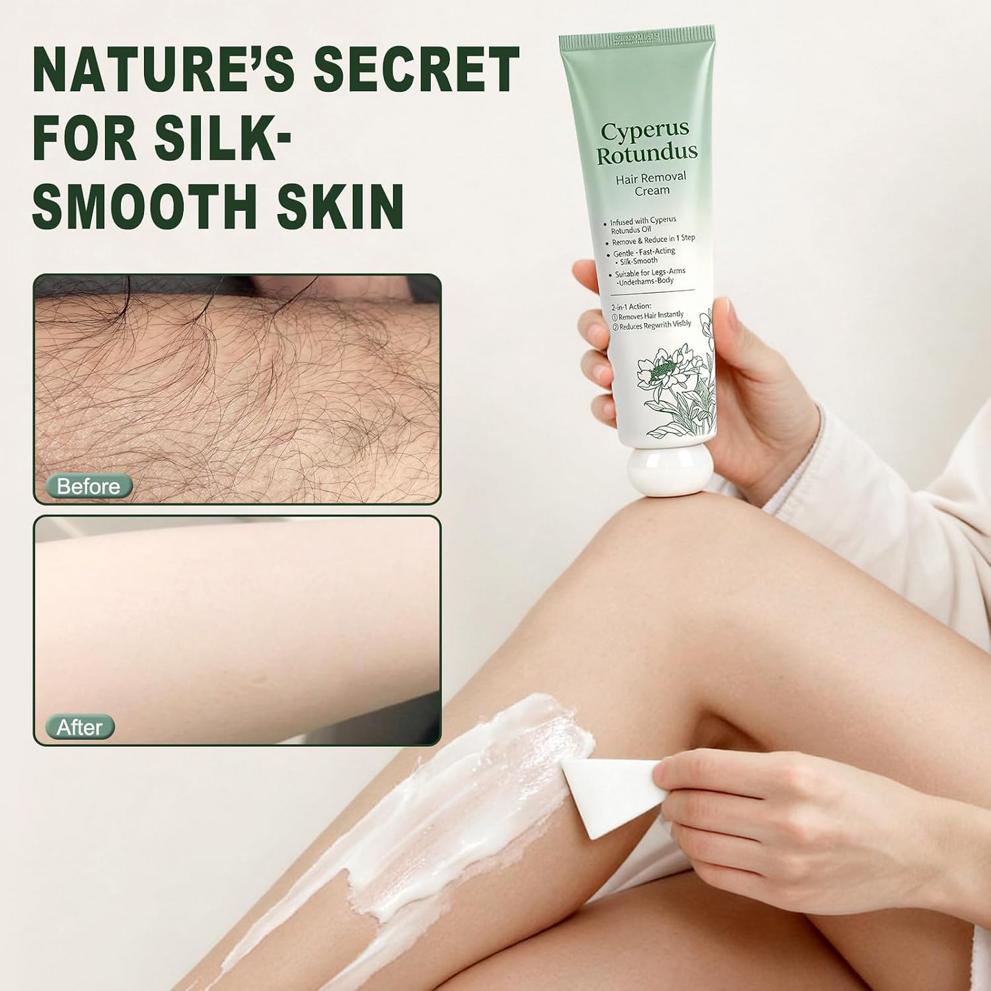✨LAST DAY -BUY 1 GET 1 FREE🤩  Ahlwo Painless Depilatory Cream – No Razor Bumps, No Harsh Odor