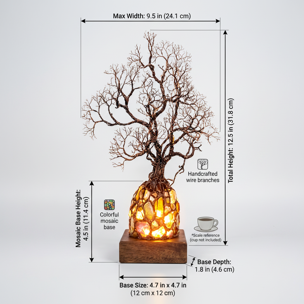 Crystal Tree Lamp – Elegant Gemstone Tree with Warm LED Glow ✨🌳
