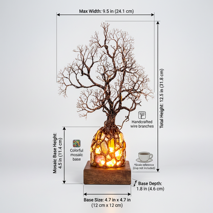 Crystal Tree Lamp – Elegant Gemstone Tree with Warm LED Glow ✨🌳