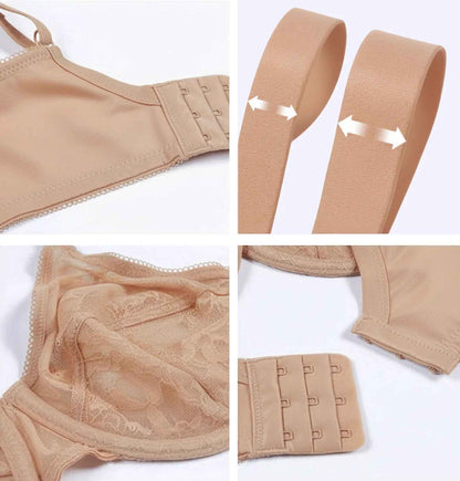 🔥Buy 2 Get 1 Free🔥Full Coverage Lace Minimizer Bra - Petal