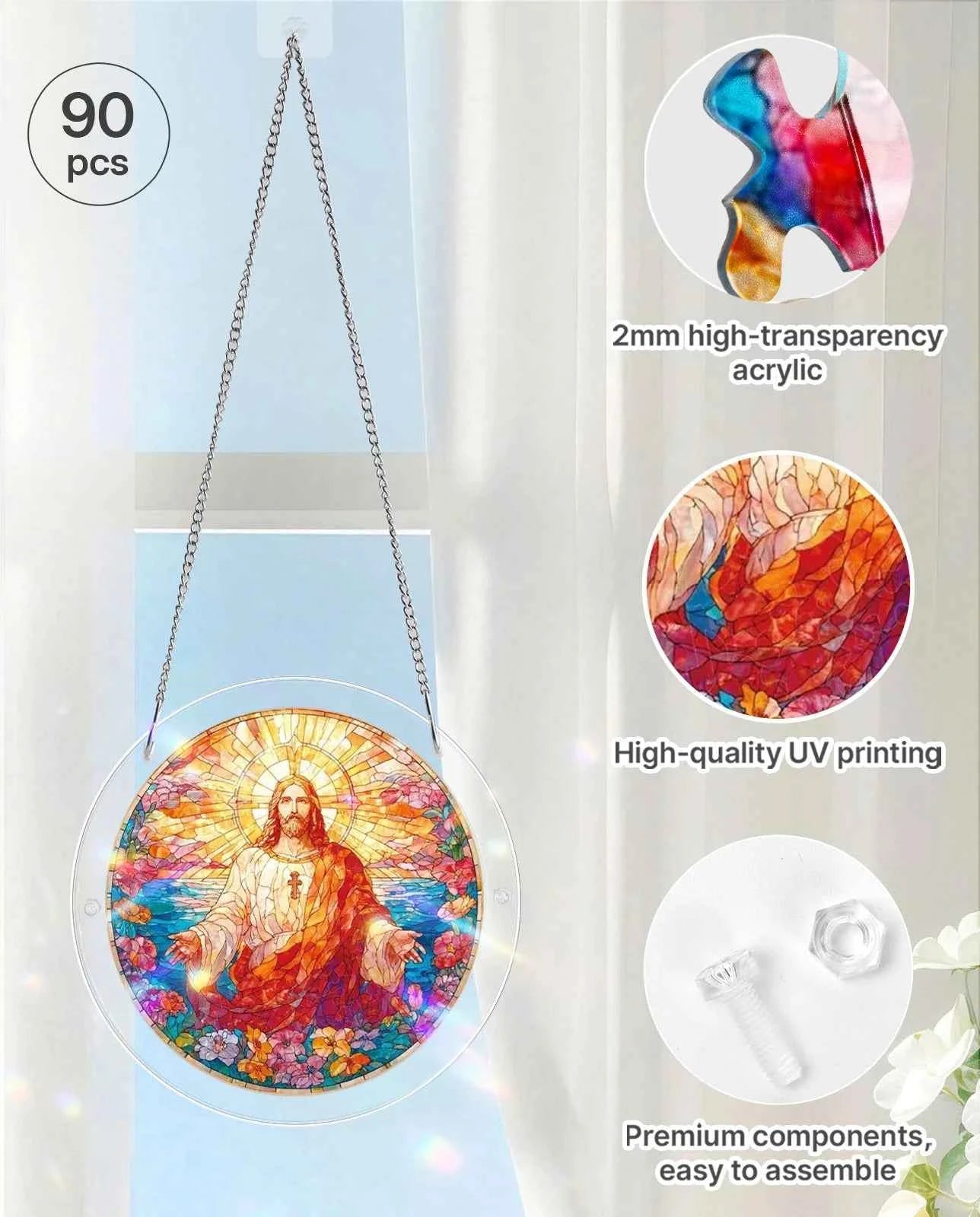 ☀️LAST DAY 45% OFF🔥Acrylic Jigsaw Puzzle Suncatcher - Holy Light of Jesus