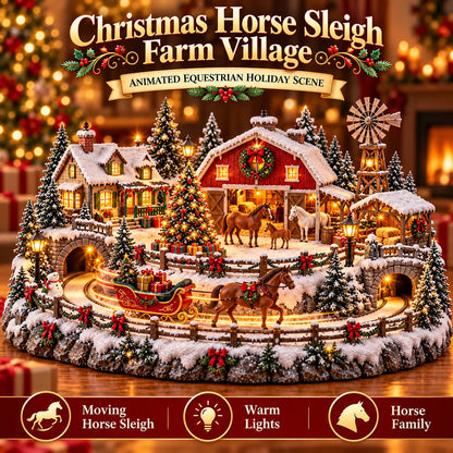 🔥 LAST DAY 49% OFF 🔥 Lighted Animated Christmas Village with Train, Reindeer Sleigh & Waterfall ✨
