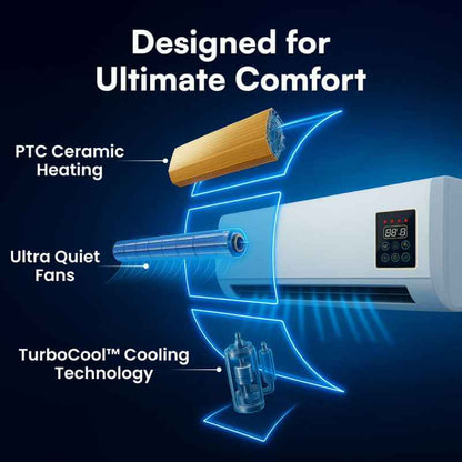 Fast Cooling & Heating❄️🔥 2-in-1 Wall-Mounted Heater & Air Cooler | Built for Everyday Living🍃