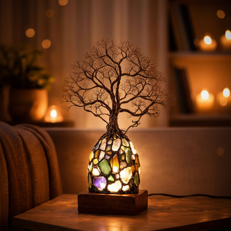 ✨ Bring Positive Energy & Peace Into Your Home With This Stunning Crystal Tree Lamp