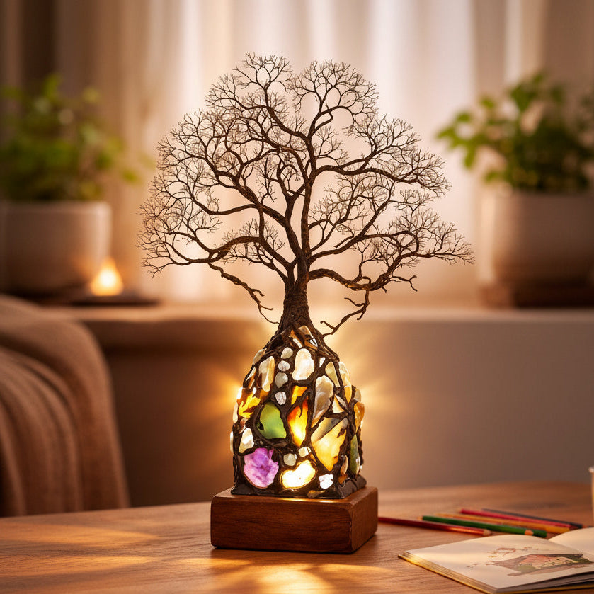 ✨ Bring Positive Energy & Peace Into Your Home With This Stunning Crystal Tree Lamp