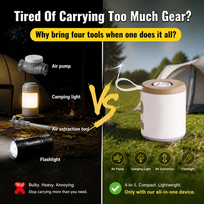 🔥Last Chance – 50% OFF Today Only!🎁 4-in-1 Mini Outdoor Air Pump 💨 Inflate🌬️ Deflate🔦 Illuminate🎒 Take It Anywhere.