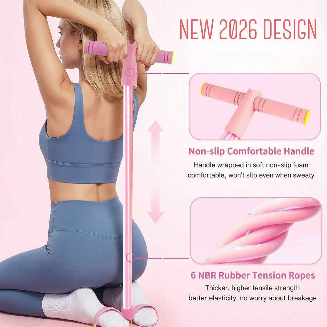🔥Last Day Promotion 🤩| 💪6-Tube Resistance Band Trainer – Full Body Workout Anywhere🏋️🤸