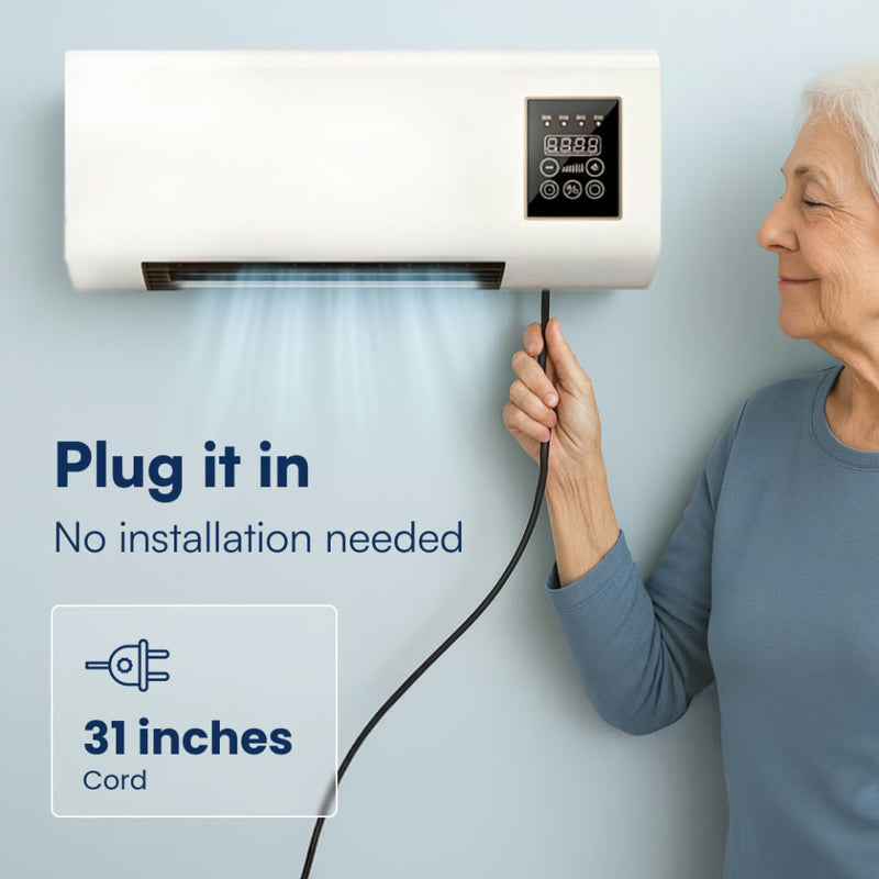 Fast Cooling & Heating❄️🔥 2-in-1 Wall-Mounted Heater & Air Cooler | Built for Everyday Living🍃