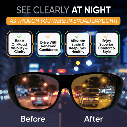 Night Vision Glasses😎-no more struggle with blinding headlights at night👍