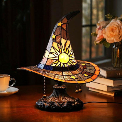🎃55% OFF Hot Sale✨Viral Stained Glass Witch Hat Lamp| Halloween Home Decor 2026🎁