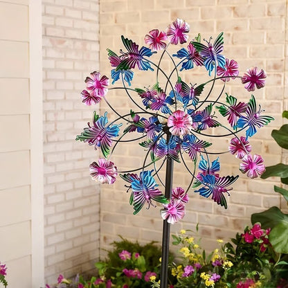 ☀️🌀Outdoors Wind Spinners with Decorative Flowers🌸(Includes bracket)