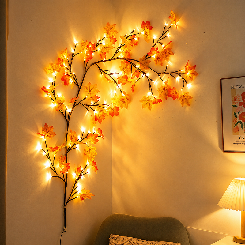 ✨ Flexible LED Vine Tree Light – Butterfly Flower Wall Decor Lamp