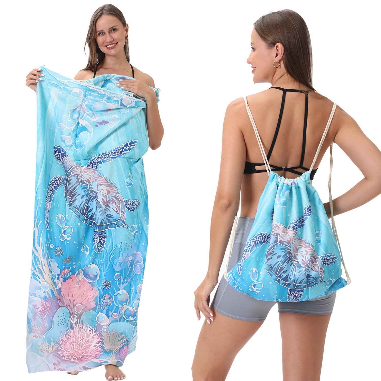 🔥Hot Sale 51% OFF🔥🏖️ 2-in-1 Organic Cotton Towel Bag