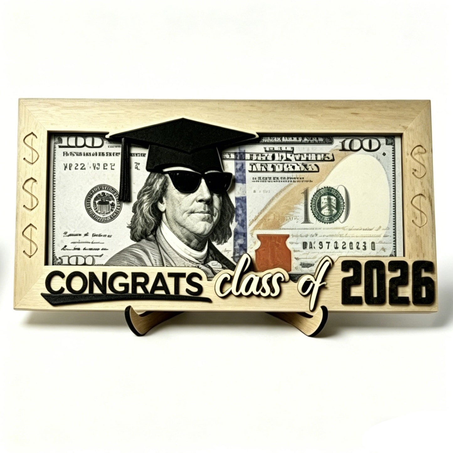 🎁Buy 1 Get 1 Free🎁|🎓 Class of 2026 Money Holder – Unique Wooden Cash Gift Box🧑‍🎓