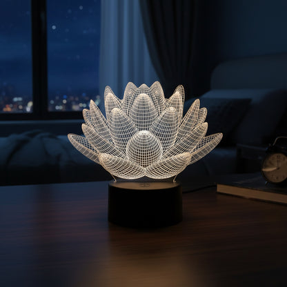 3D Lotus LED Night Light – A Soft Glow for Peaceful Nights