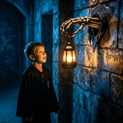 🔥🕯️Light Up The Dark Side-Skeleton Hand Wall Lantern💀🖤