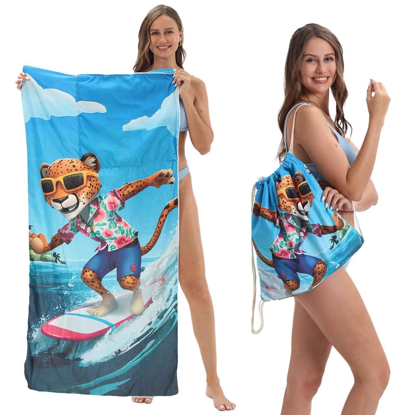 🔥Hot Sale 51% OFF🔥🏖️ 2-in-1 Organic Cotton Towel Bag