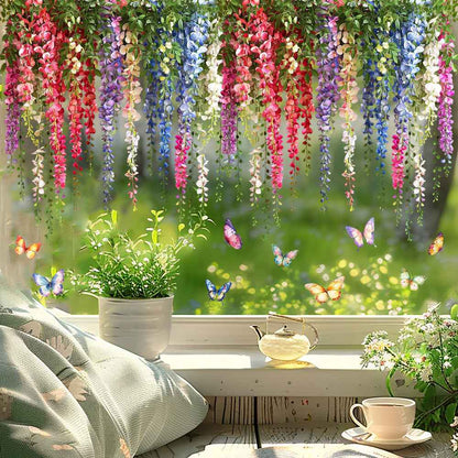 💐Colorful Floral Bouquet Window Sticker🖼️(Cut to size freely)