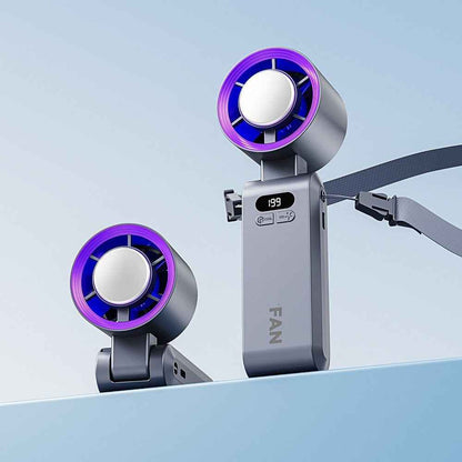 Upgraded Handheld Portable Turbo Fan with Ice Cooler & Variable Speed