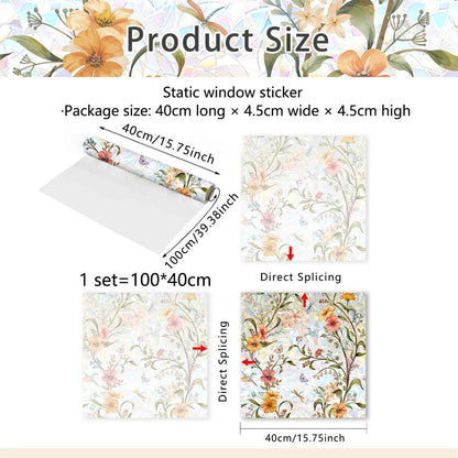 💐Colorful Floral Bouquet Window Sticker🖼️(Cut to size freely)