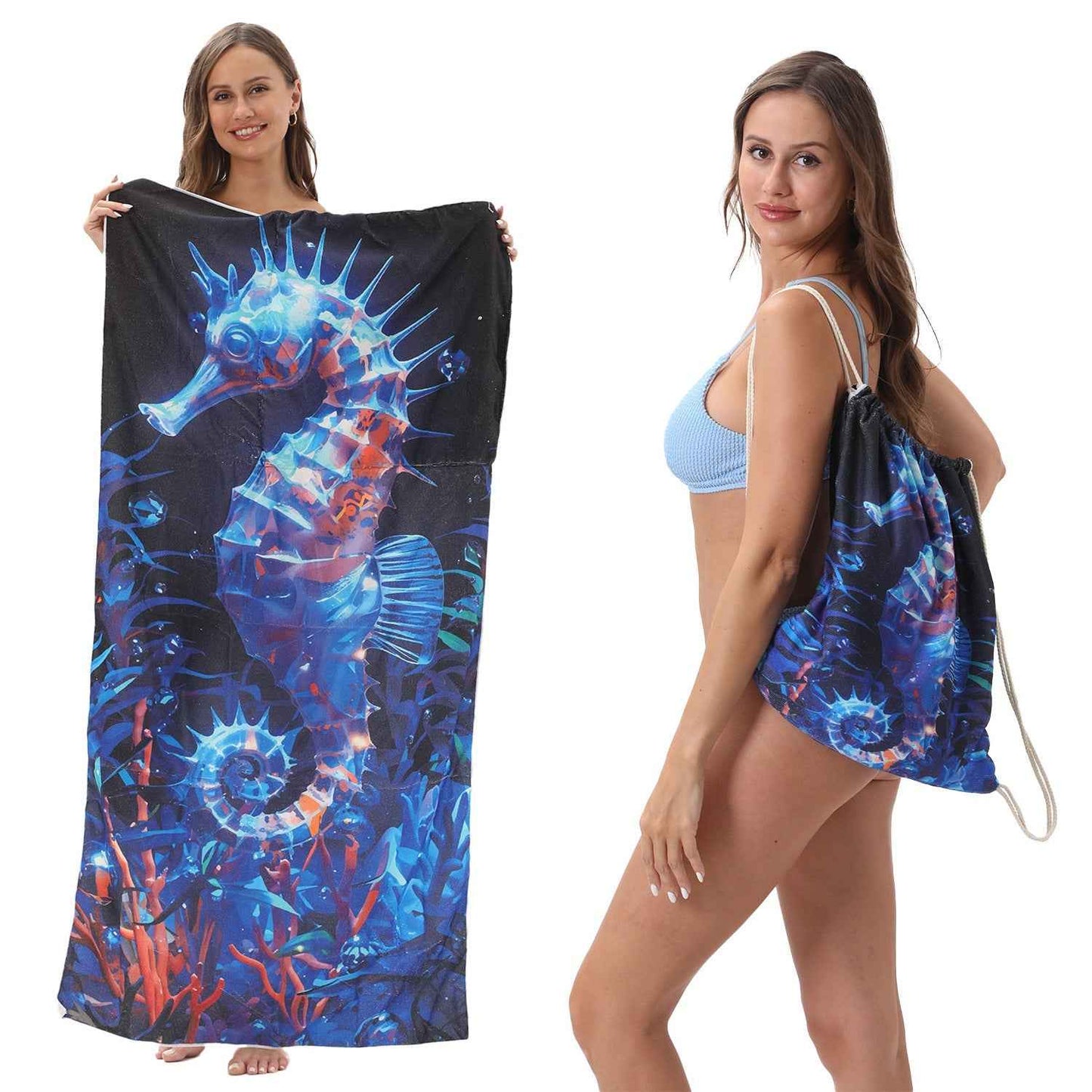 🔥Hot Sale 51% OFF🔥🏖️ 2-in-1 Organic Cotton Towel Bag