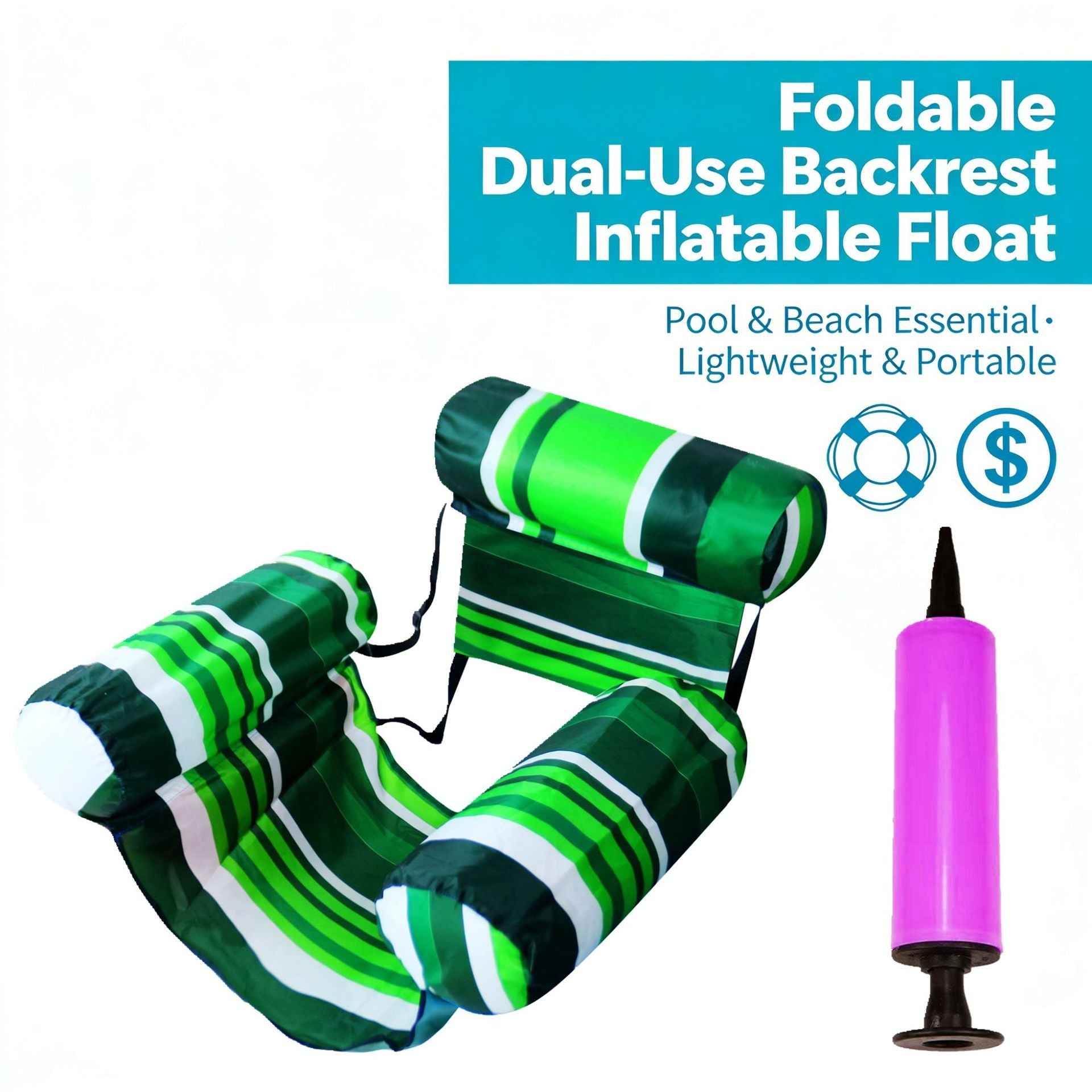 💺 50% OFF NOW! 🌴 Inflatable Floating Chair – Tropical Leaf & Ultra-Light  🌊