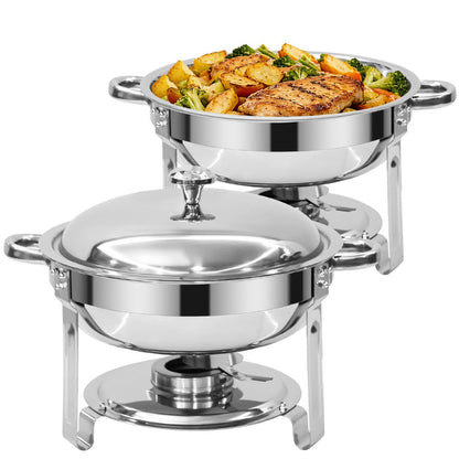 🍽️ PrimeHostTM Chafing Dish Buffet Set – 58% OFF | Stainless Steel Food Warmer with Crystal Lid | 5QT Party Catering Chafer 🥂