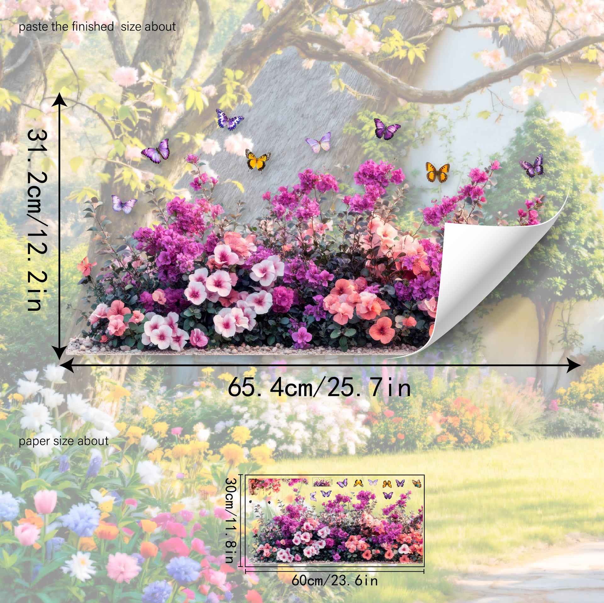 💐Colorful Floral Bouquet Window Sticker🖼️(Cut to size freely)