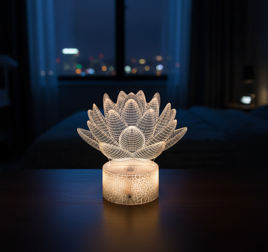 3D Lotus LED Night Light – A Soft Glow for Peaceful Nights