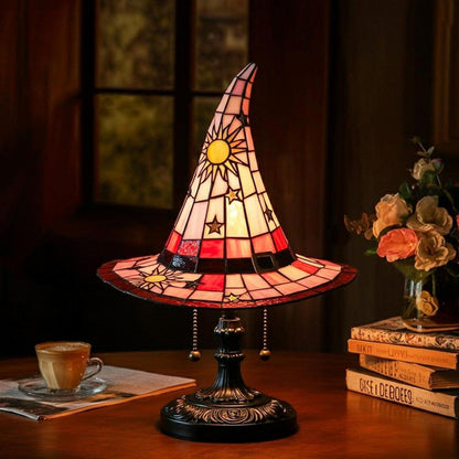 🎃55% OFF Hot Sale✨Viral Stained Glass Witch Hat Lamp| Halloween Home Decor 2026🎁
