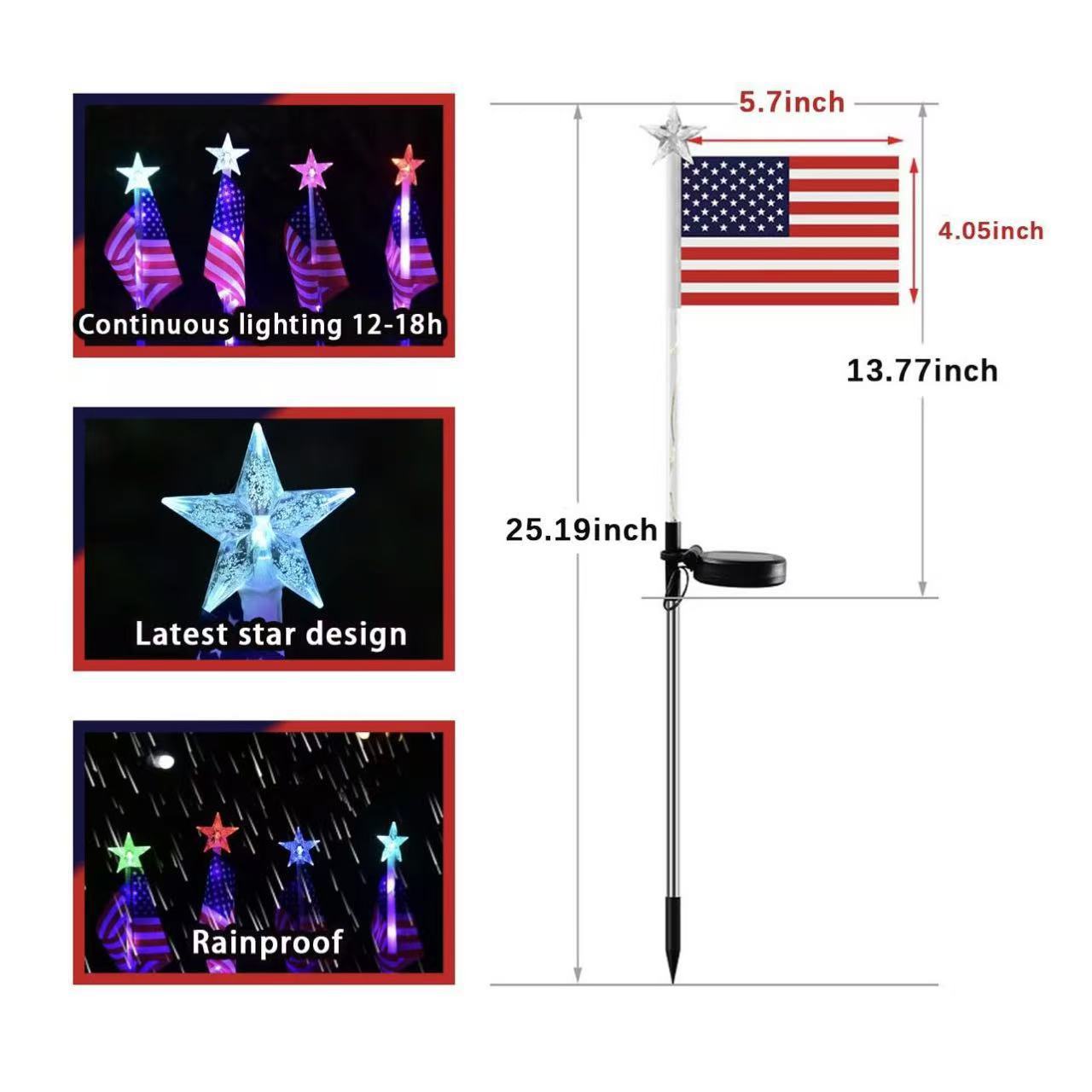 🔥Buy One Get One Free🗽US Independence Day Promotion- Solar Flag Light Set