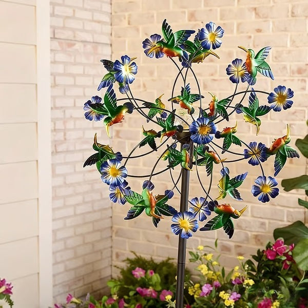 ☀️🌀Outdoors Wind Spinners with Decorative Flowers🌸(Includes bracket)