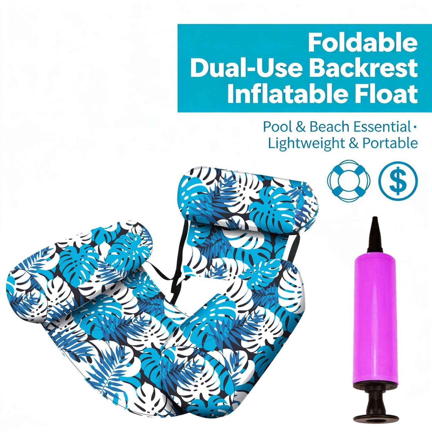 💺 50% OFF NOW! 🌴 Inflatable Floating Chair – Tropical Leaf & Ultra-Light  🌊
