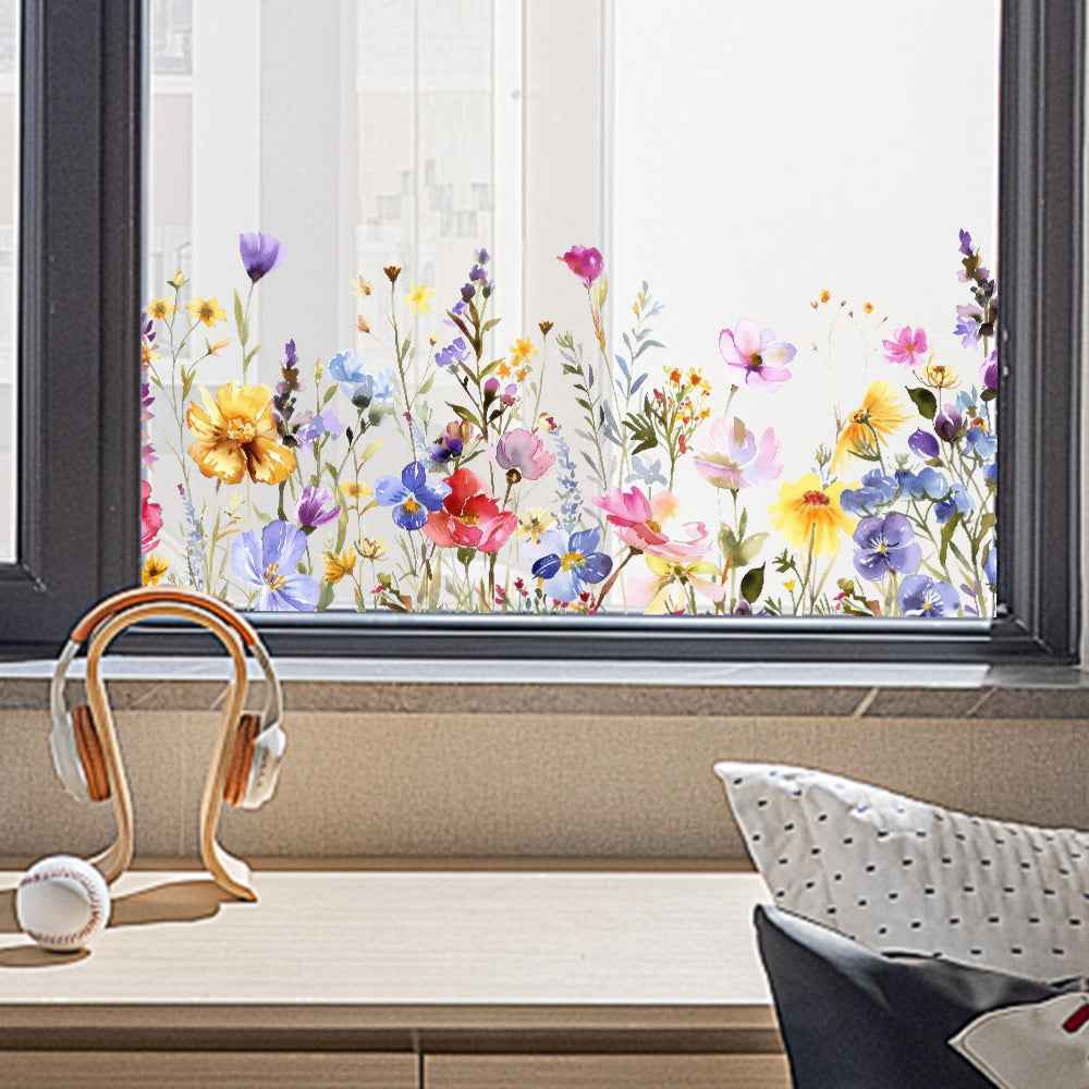 💐Colorful Floral Bouquet Window Sticker🖼️(Cut to size freely)